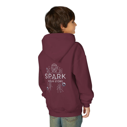 Youth Heavy Blend Hooded Sweatshirt — 'Spark Your Story'