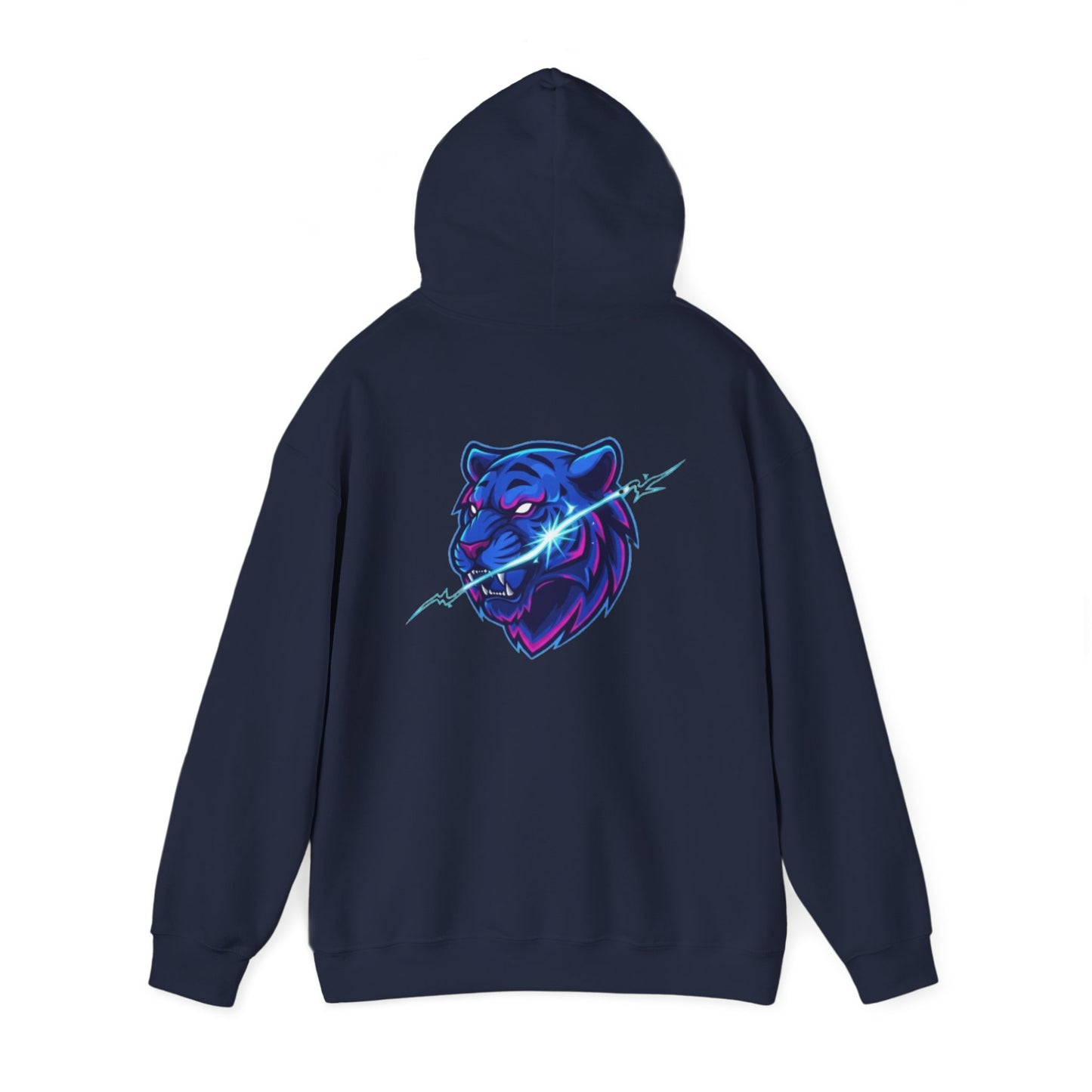 Neon Lightning Tiger Spiral Hoodie — Ruled Journal for Students & Gamers