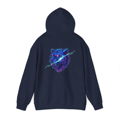 Neon Lightning Tiger Spiral Hoodie — Ruled Journal for Students & Gamers