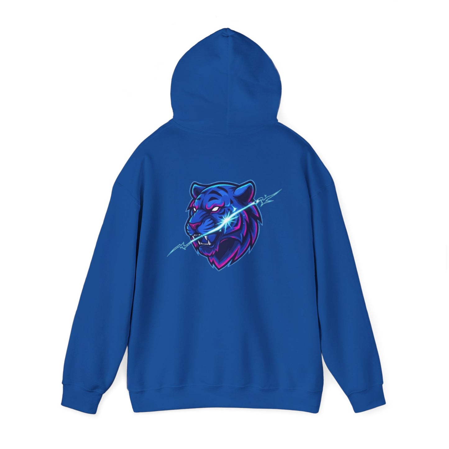 Neon Lightning Tiger Spiral Hoodie — Ruled Journal for Students & Gamers
