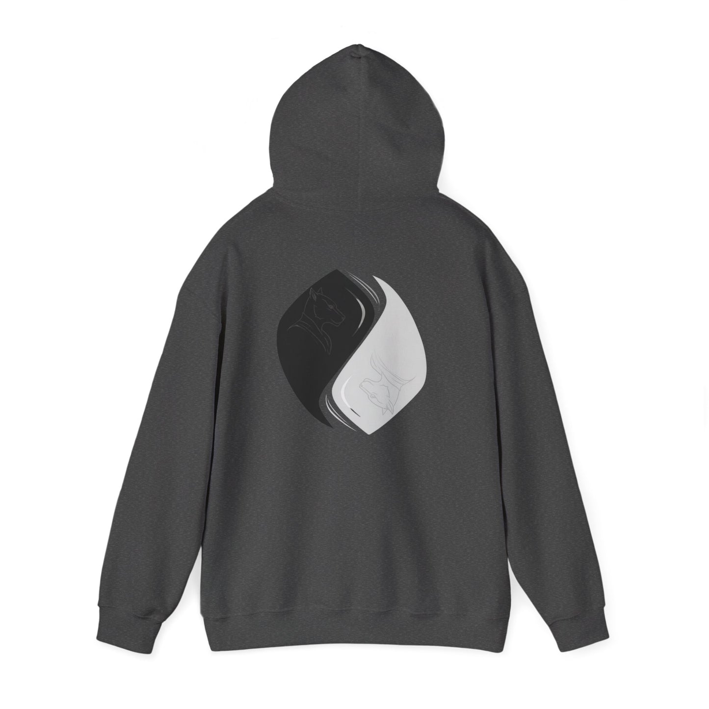 Black & White Cat Spirit — Unisex Heavy Blend Hoodie