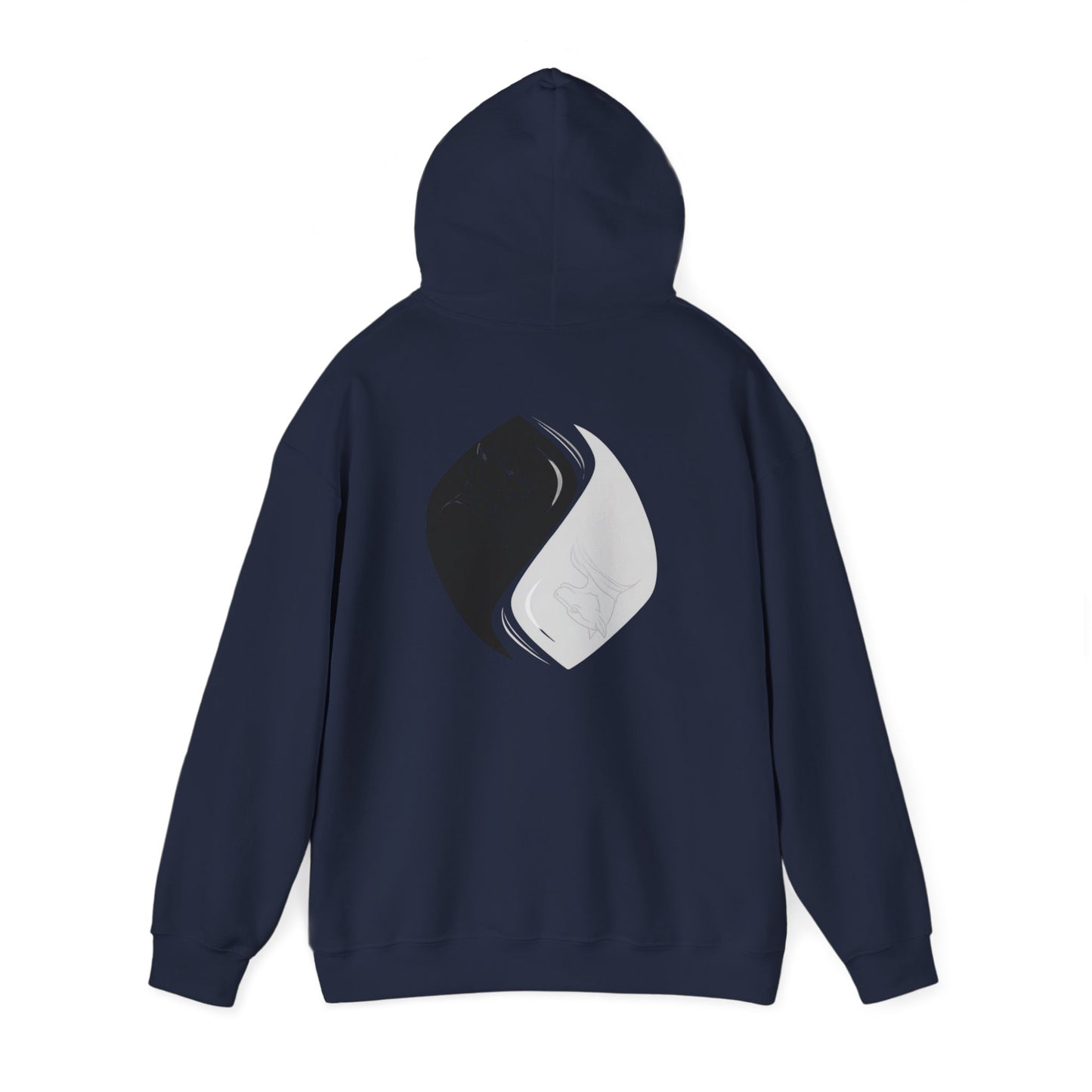 Black & White Cat Spirit — Unisex Heavy Blend Hoodie