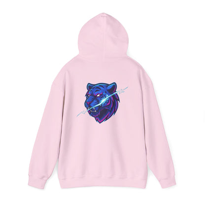 Neon Lightning Tiger Spiral Hoodie — Ruled Journal for Students & Gamers