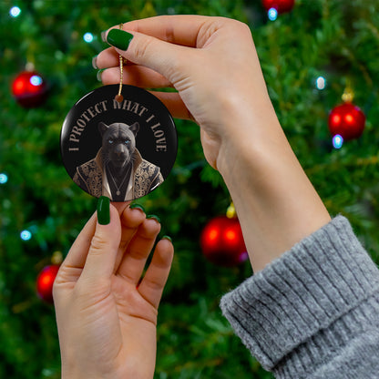 Black Ceramic Ornament | Damon : I Protect What I Love