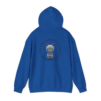 Cute Mummy Cat Skeleton Hoodie— "Fight For Love Is Worth Every Battle"