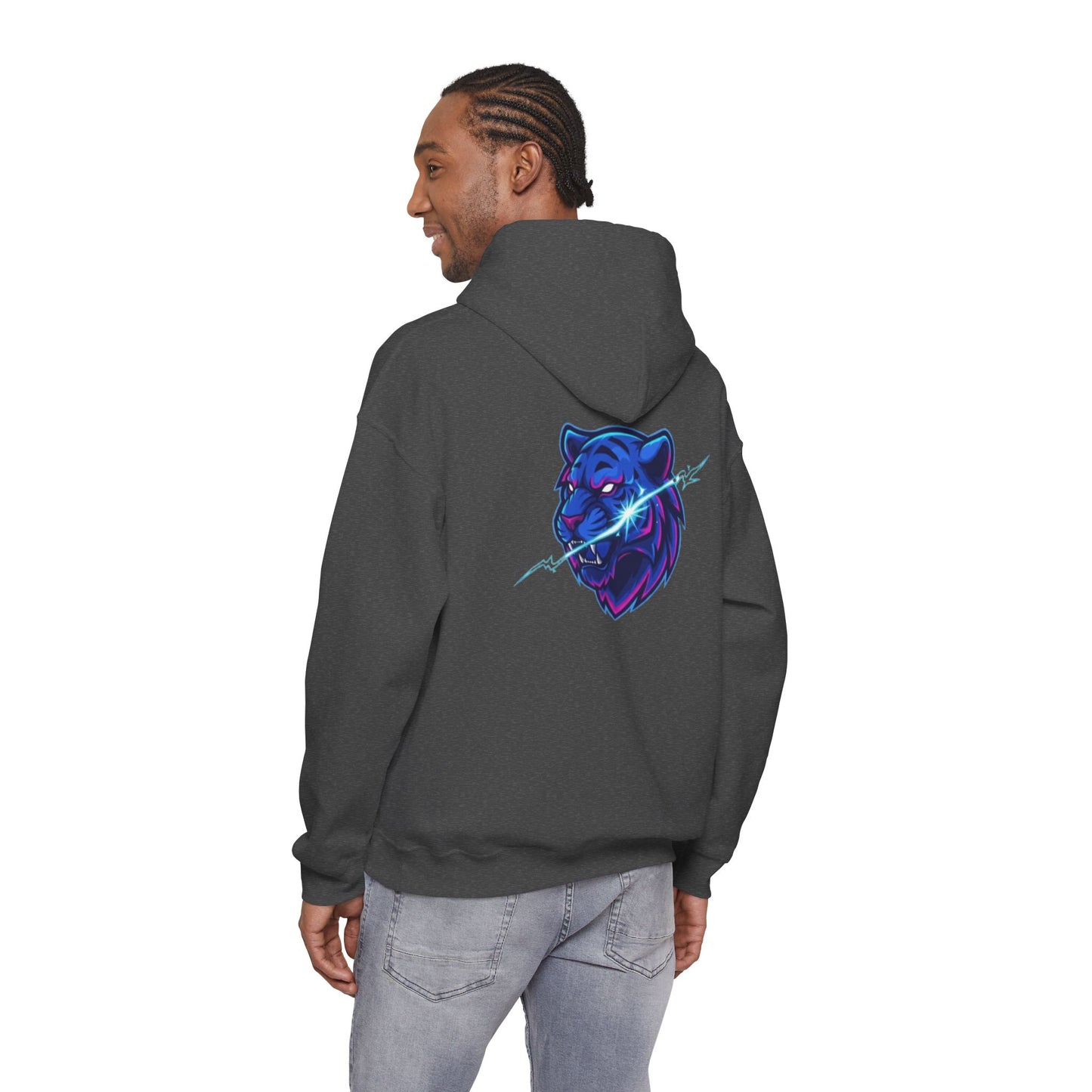 Neon Lightning Tiger Spiral Hoodie — Ruled Journal for Students & Gamers