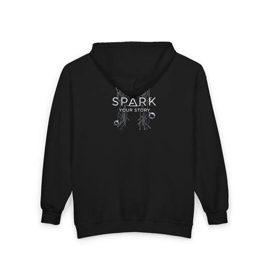 Zip Hoodie — "Spark Your Story" Inspirational Full-Zip Hooded Sweatshirt