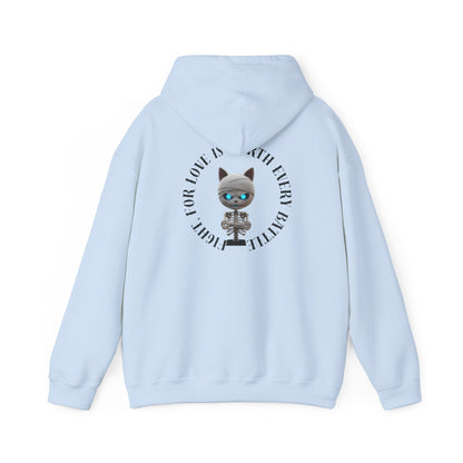 Cute Mummy Cat Skeleton Hoodie— "Fight For Love Is Worth Every Battle"