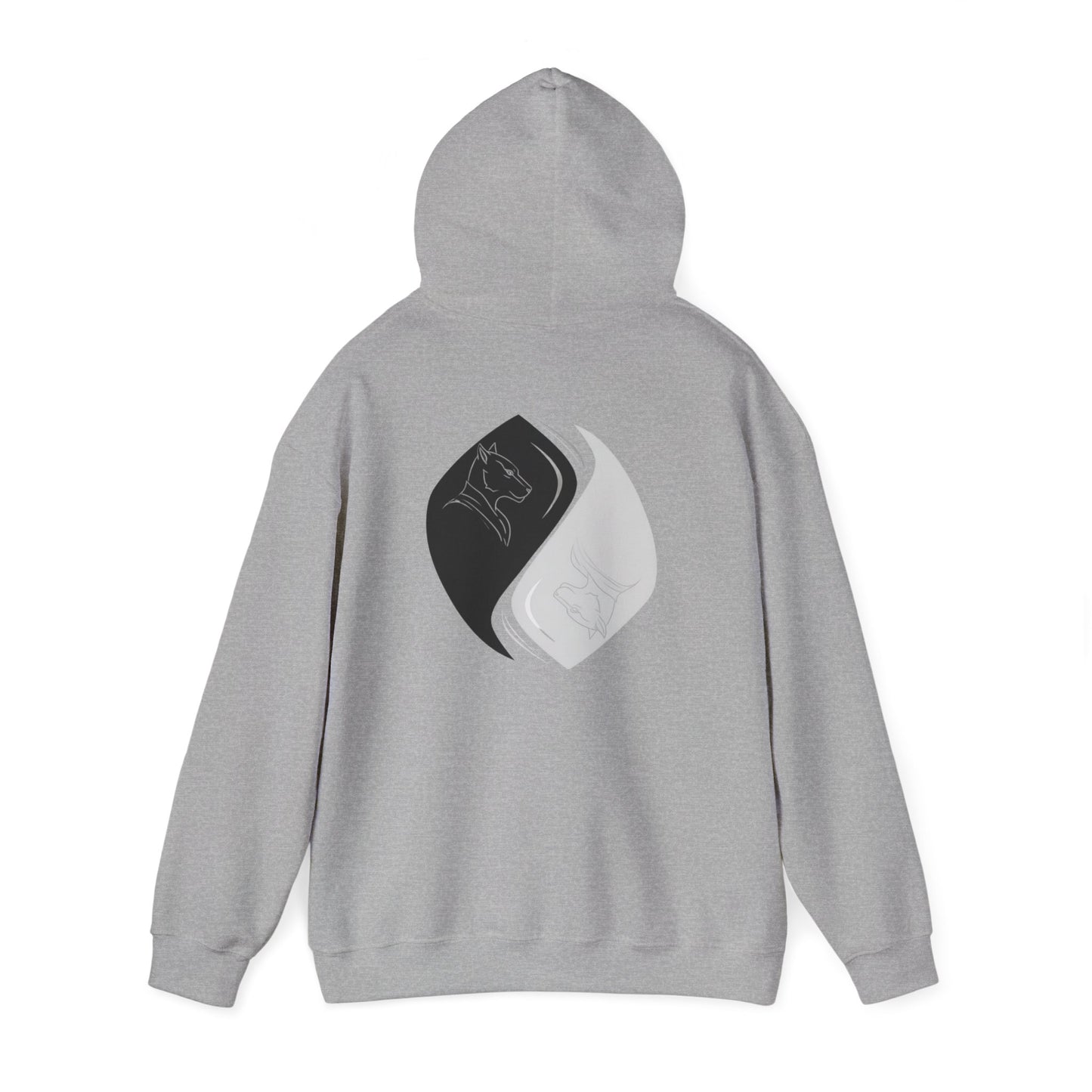 Black & White Cat Spirit — Unisex Heavy Blend Hoodie