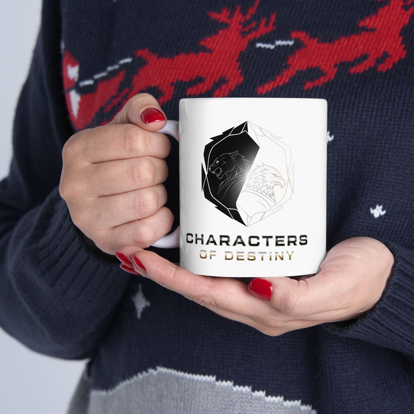 Ceramic Mug, (11oz, 15oz) | Characters of Destiny: Shadow & Light Emblem