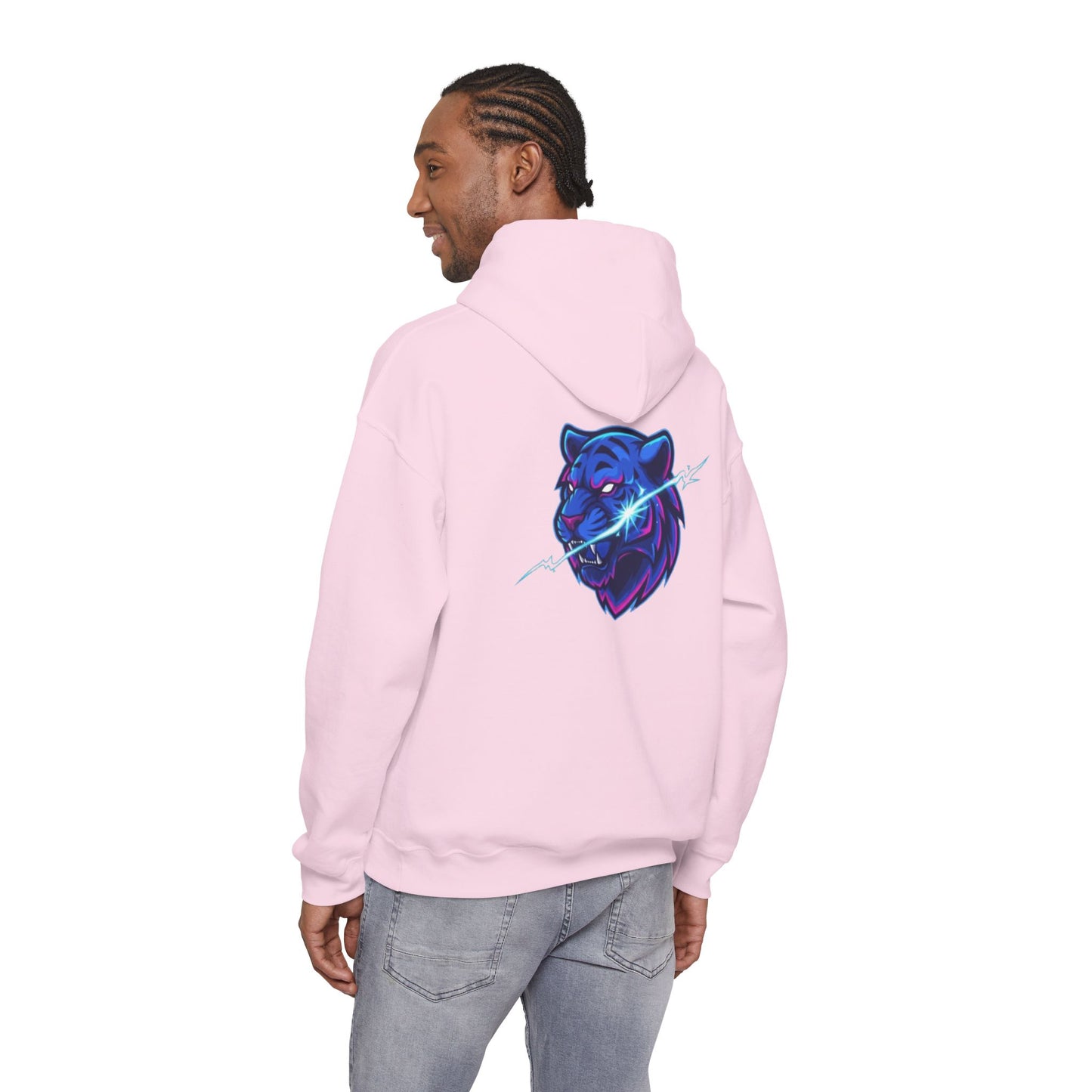 Neon Lightning Tiger Spiral Hoodie — Ruled Journal for Students & Gamers