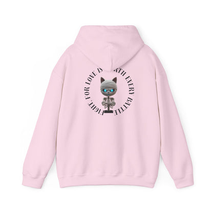 Cute Mummy Cat Skeleton Hoodie— "Fight For Love Is Worth Every Battle"
