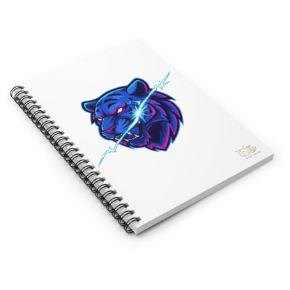 Neon Lightning Tiger Spiral Notebook — Ruled Journal for Students & Gamers