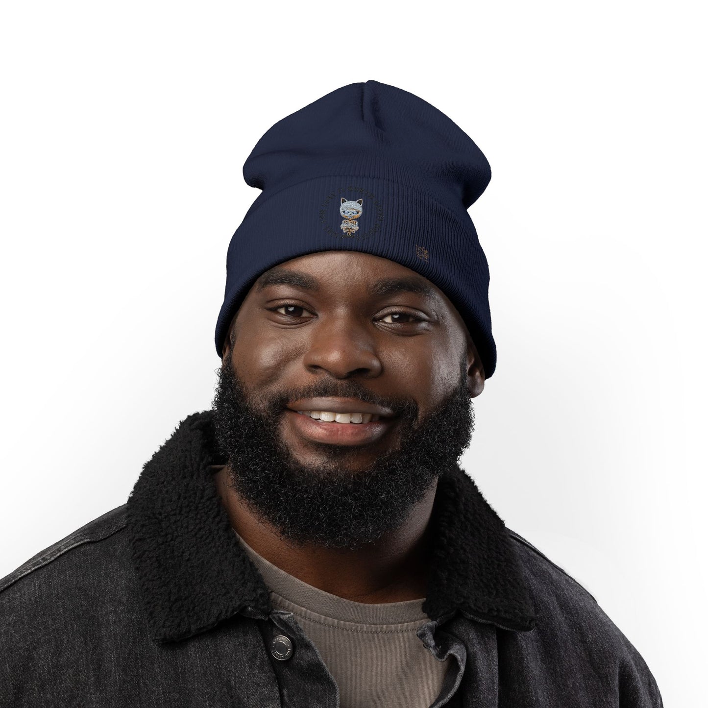 Cute Mummy Cat Skeleton Knit Beanie — "Fight For Love Is Worth Every Battle"