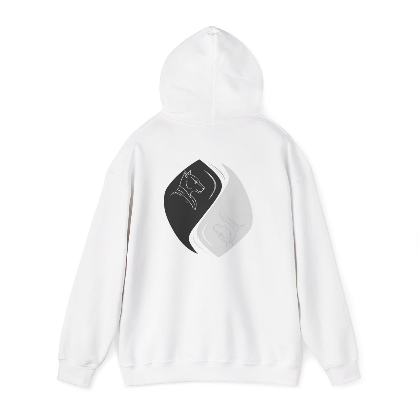 Black & White Cat Spirit — Unisex Heavy Blend Hoodie
