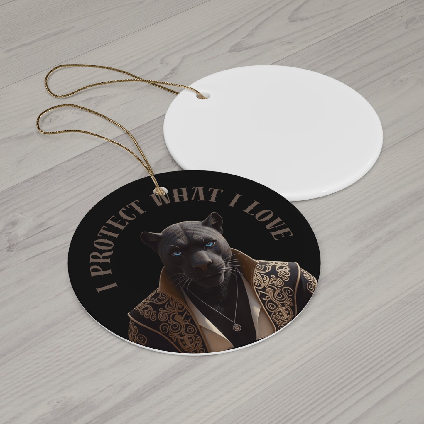 Black Ceramic Ornament | Damon : I Protect What I Love