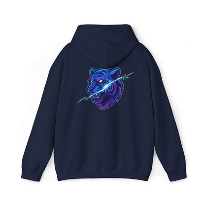 Neon Lightning Tiger Spiral Hoodie — Ruled Journal for Students & Gamers