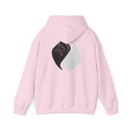 Black & White Cat Spirit — Unisex Heavy Blend Hoodie