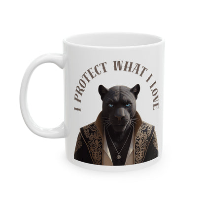 Ceramic Mug, (11oz, 15oz) | Damon : I Protect What I Love