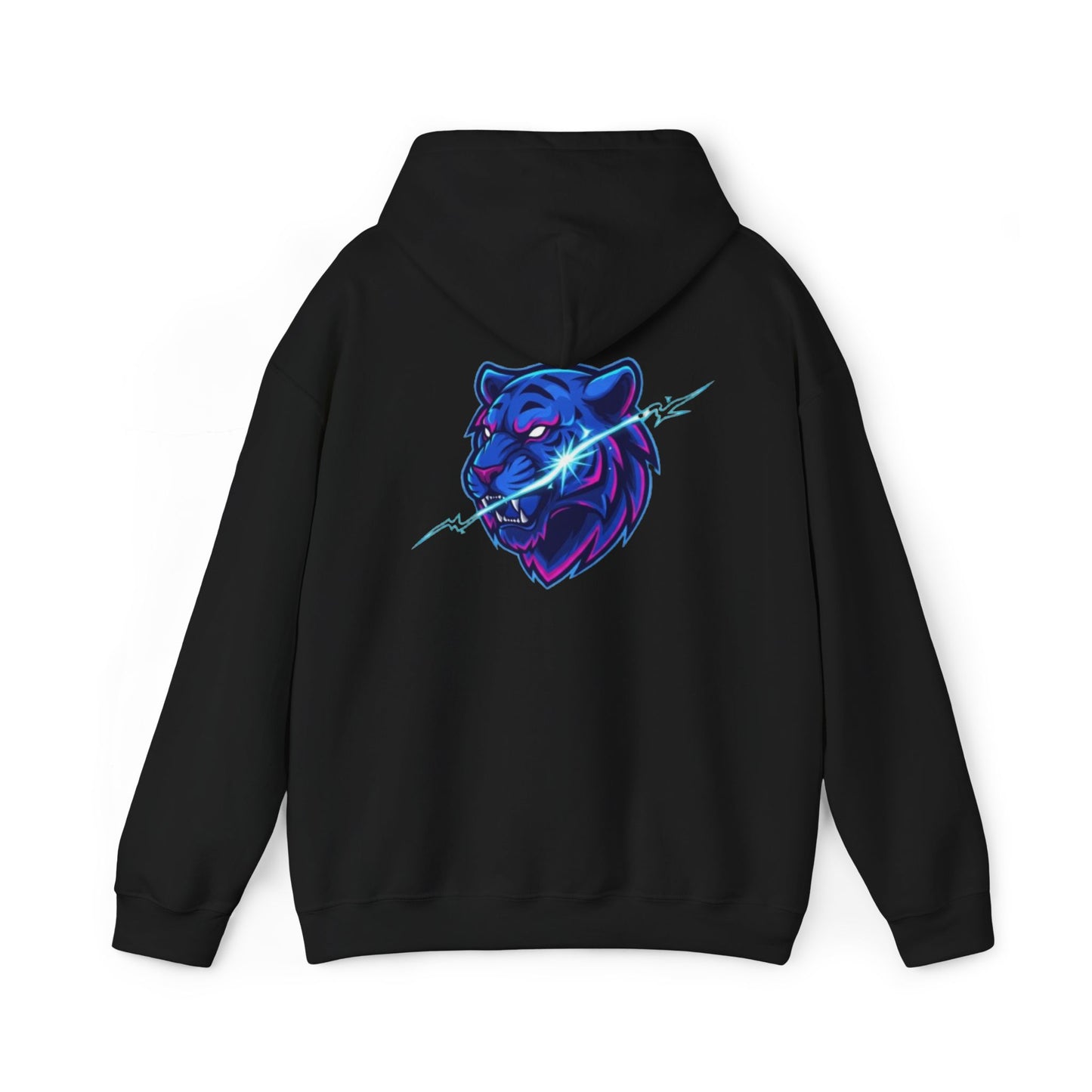 Neon Lightning Tiger Spiral Hoodie — Ruled Journal for Students & Gamers
