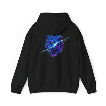 Neon Lightning Tiger Spiral Hoodie — Ruled Journal for Students & Gamers