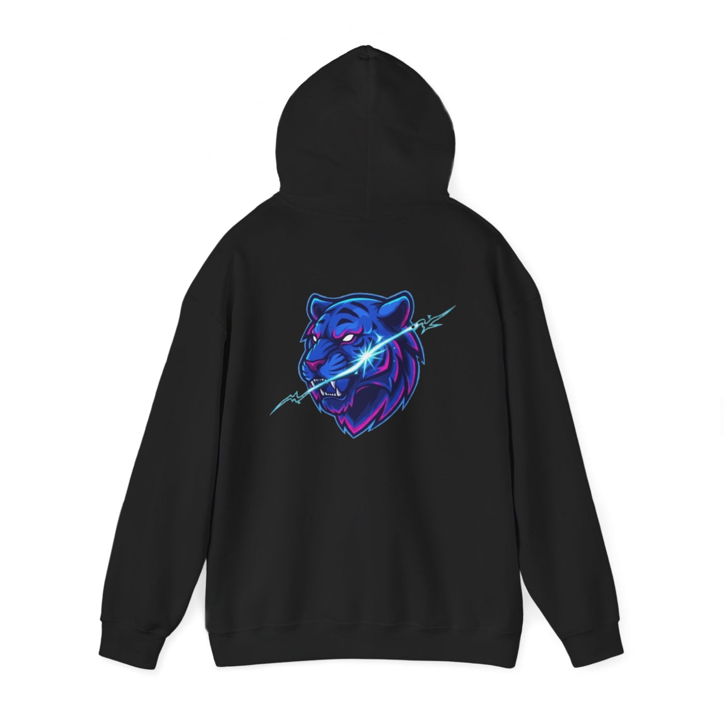 Neon Lightning Tiger Spiral Hoodie — Ruled Journal for Students & Gamers