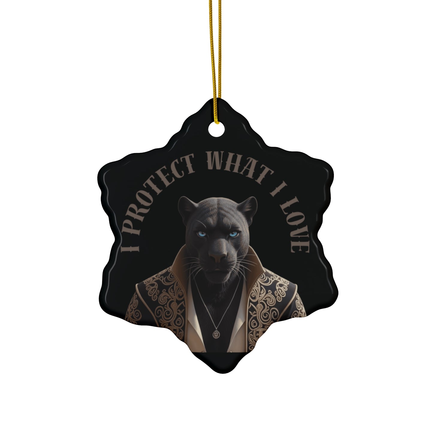Black Ceramic Ornament | Damon : I Protect What I Love