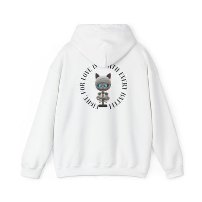 Cute Mummy Cat Skeleton Hoodie— "Fight For Love Is Worth Every Battle"