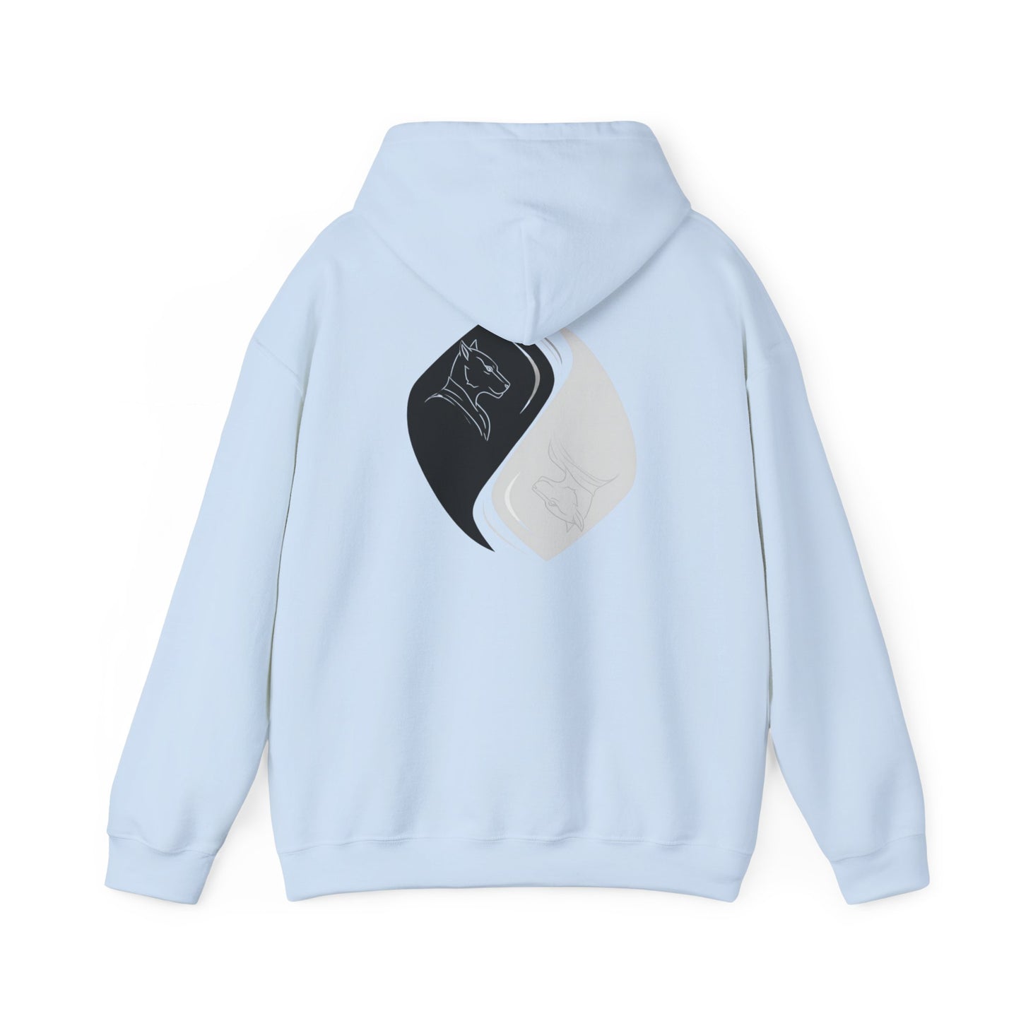 Black & White Cat Spirit — Unisex Heavy Blend Hoodie