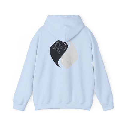 Black & White Cat Spirit — Unisex Heavy Blend Hoodie