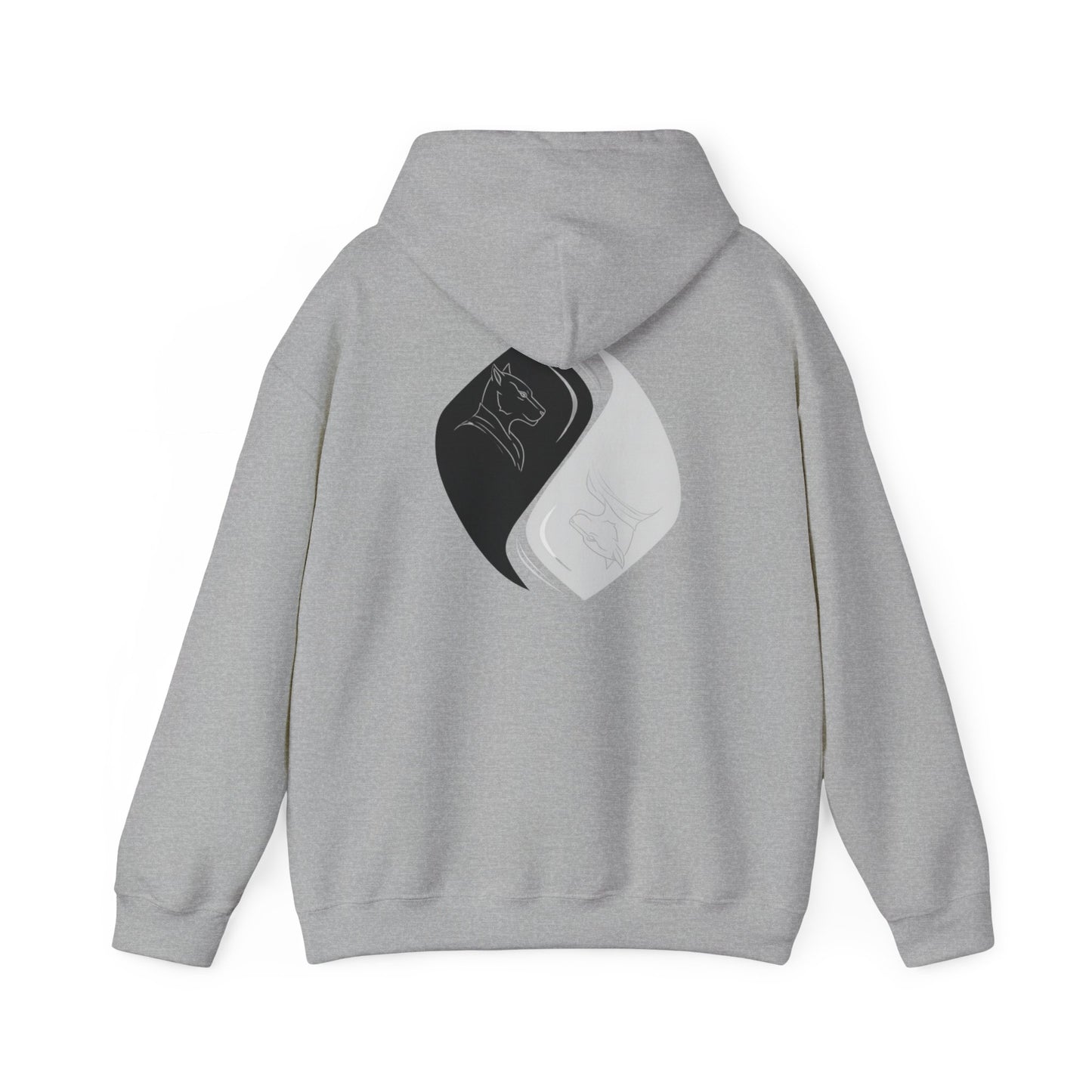 Black & White Cat Spirit — Unisex Heavy Blend Hoodie