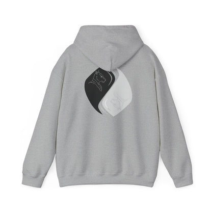 Black & White Cat Spirit — Unisex Heavy Blend Hoodie